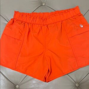 FP Movement by Free People Bright Orange Elastic Waist Athletic Shorts